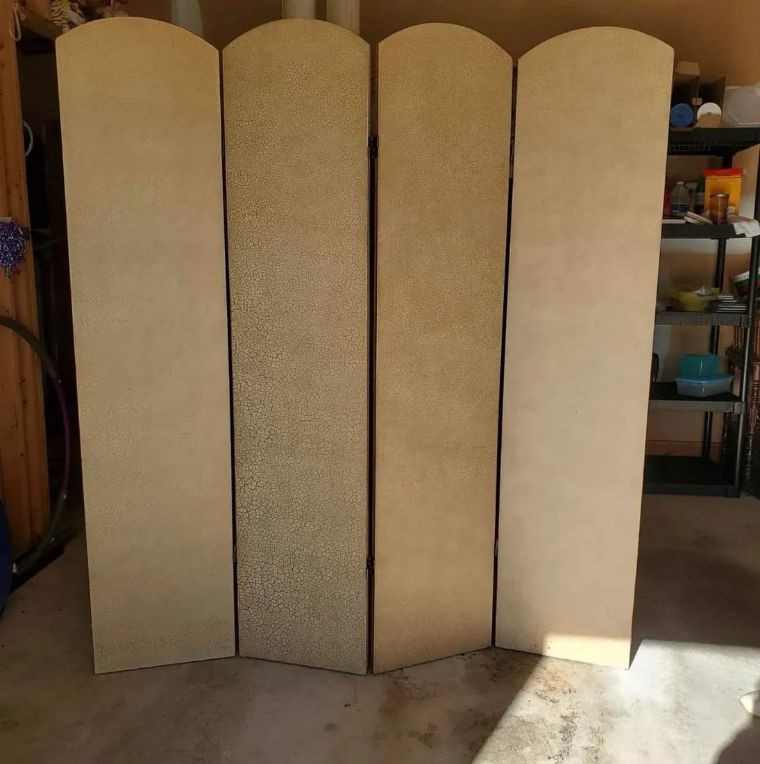 1970s Large Wooden Gold Greek Key Screen - 5