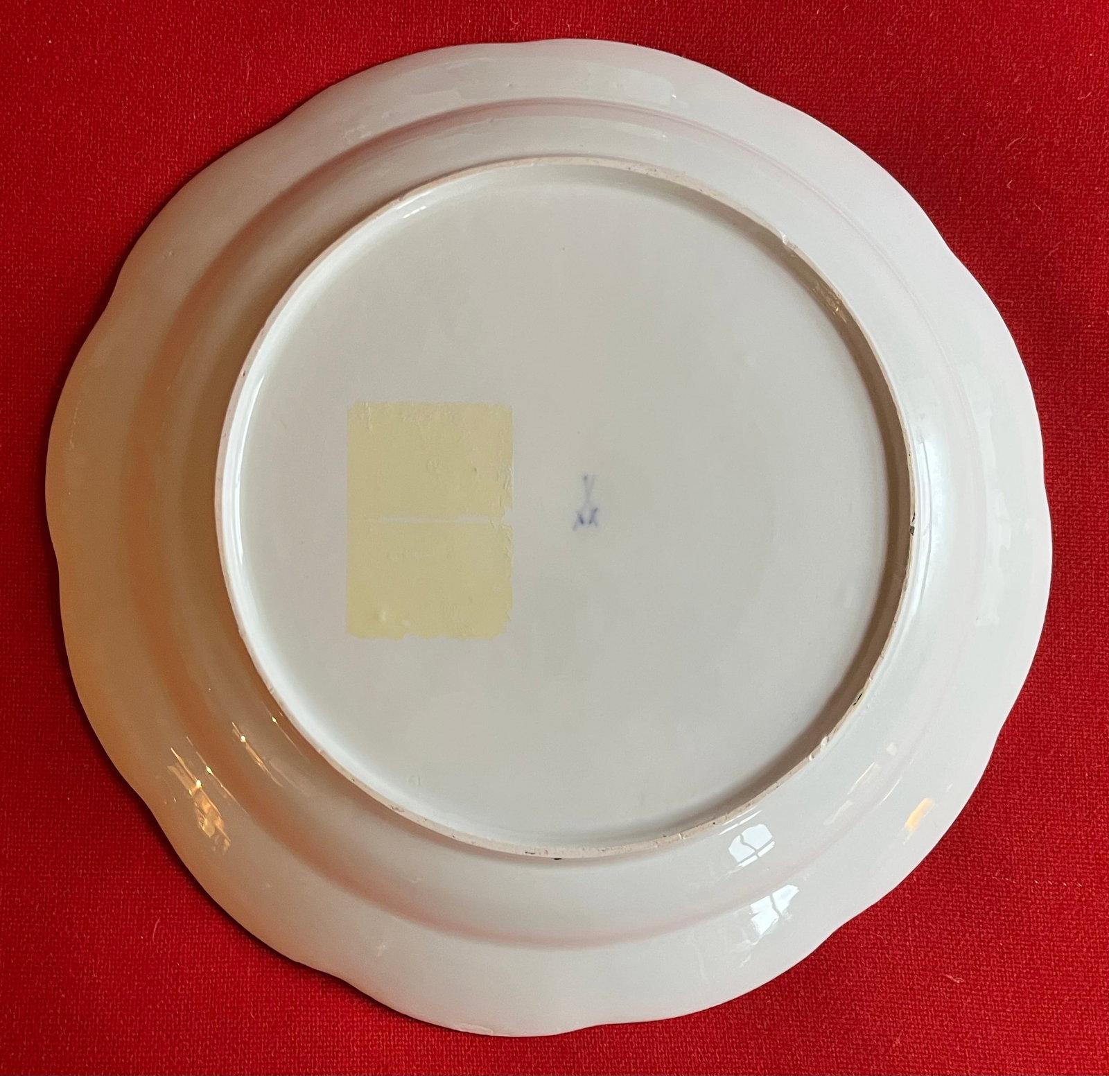 Antique 18th Century Meissen Porcelain Charger Deep Dish Platter With Basketweave Border and Floral - 11
