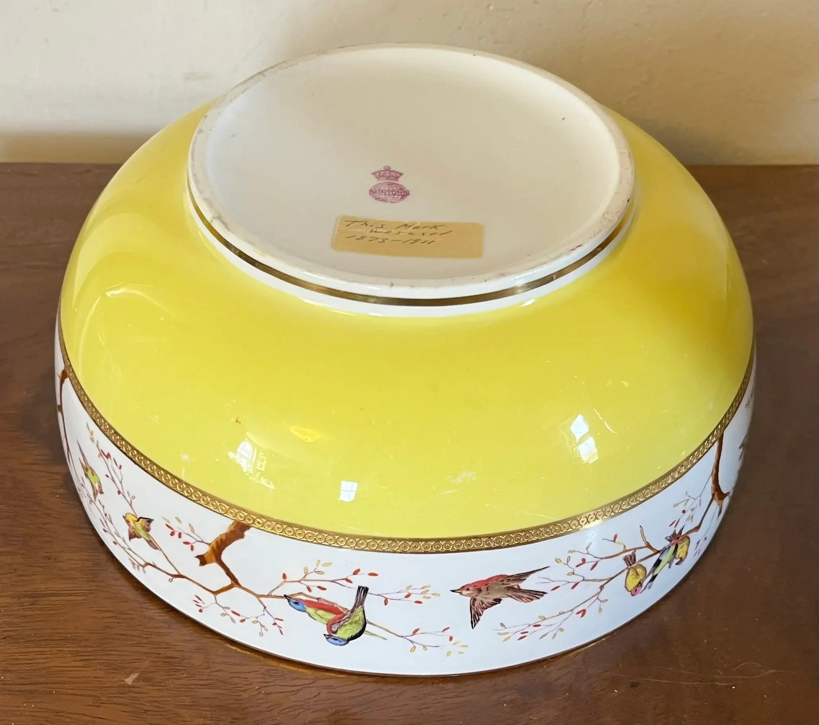 Antique 19th Century Mintons Porcelain Fruit Bowl With Hand Painted Birds - 10