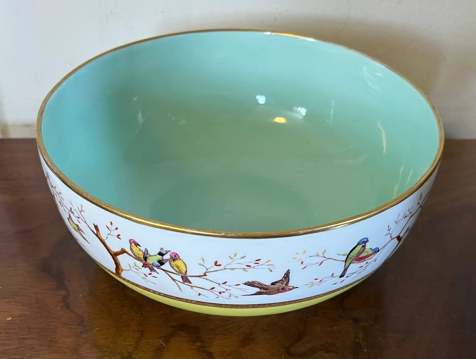 Antique 19th Century Mintons Porcelain Fruit Bowl With Hand Painted Birds - 5