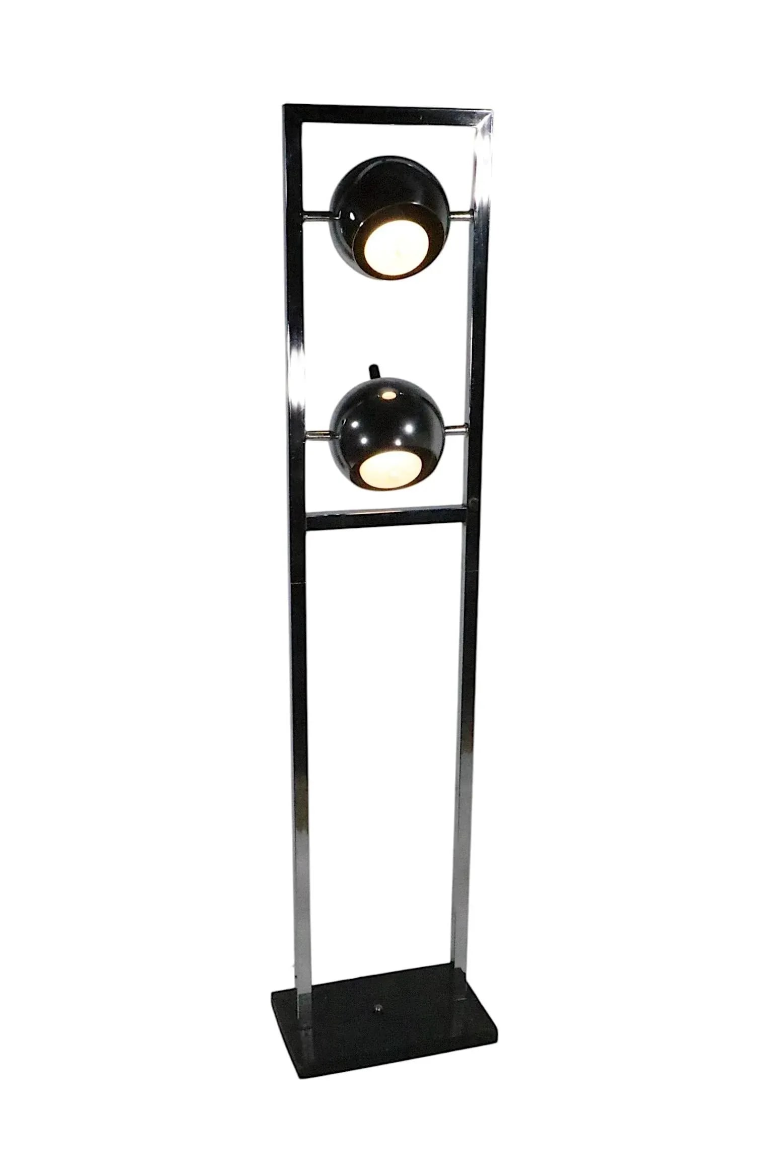 Space Age Chrome Eyeball Floor Lamp C. 1960/70's - 2