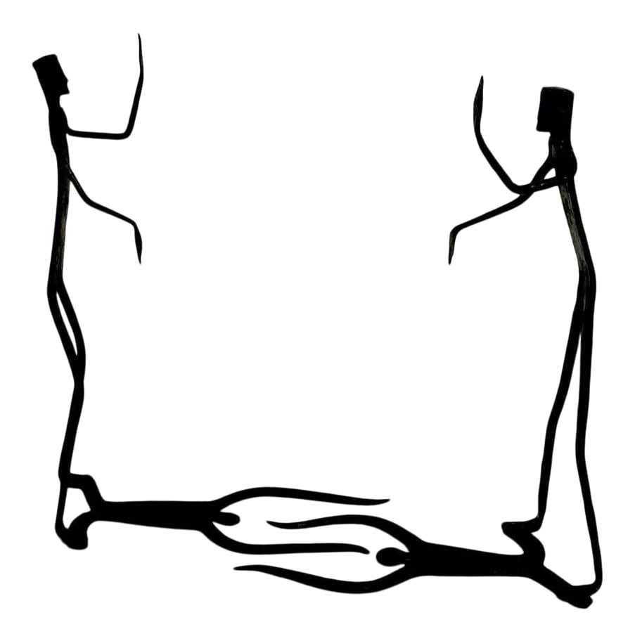Late 20th Century Wrought Iron Walking Man and Shadow Bookends - a Pair: Wrought iron walking man and shadow bookends, each one with fine hand forged detail. The books in the listing are for display only and are not included. Condition: Alterations: Unknown Imperfections: