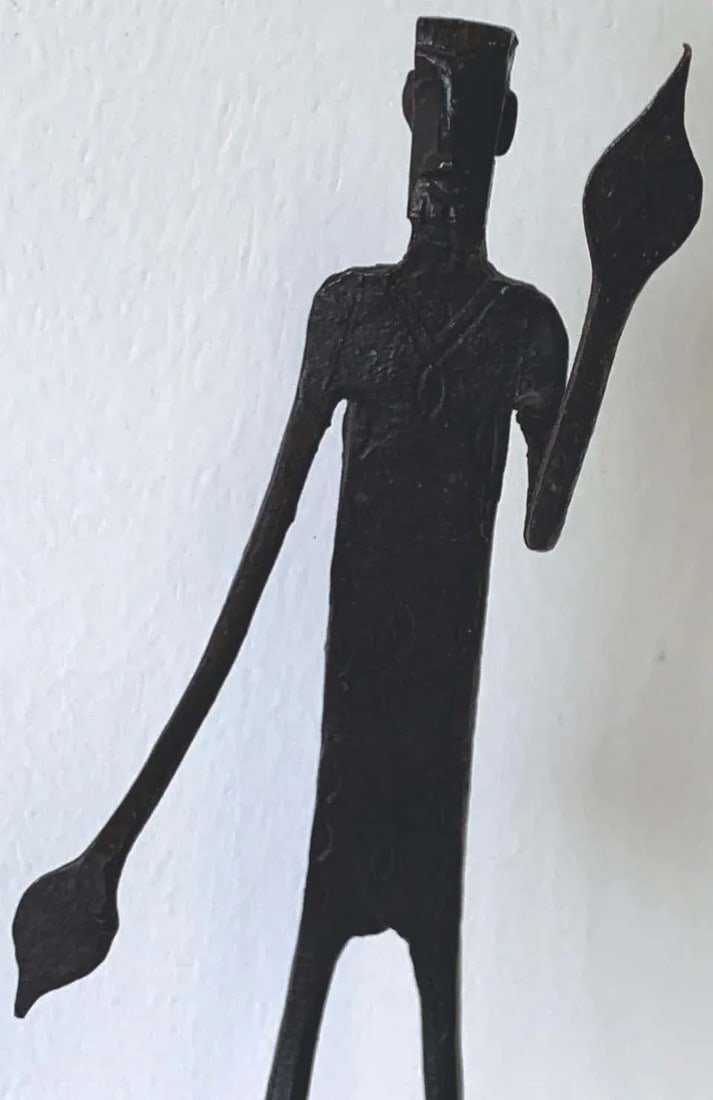 Late 20th Century Wrought Iron Walking Man and Shadow Bookends - a Pair - 5