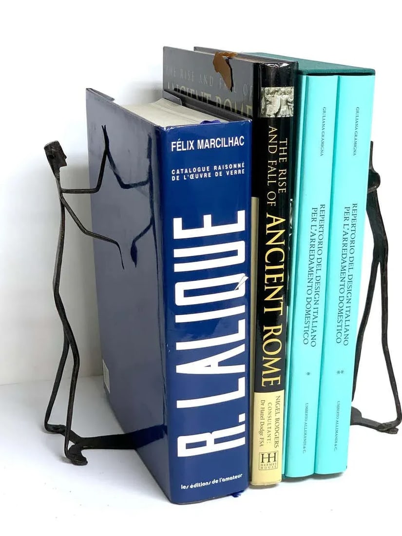 Late 20th Century Wrought Iron Walking Man and Shadow Bookends - a Pair - 6