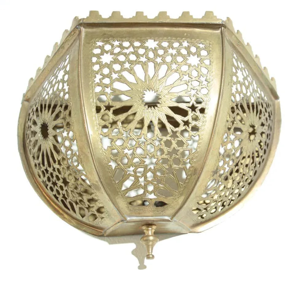 Brass Moroccan Art Wall Sconce Shade - 3
