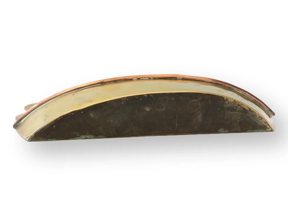 19th-C. Victorian Brass Crown Wall Pocket - 3