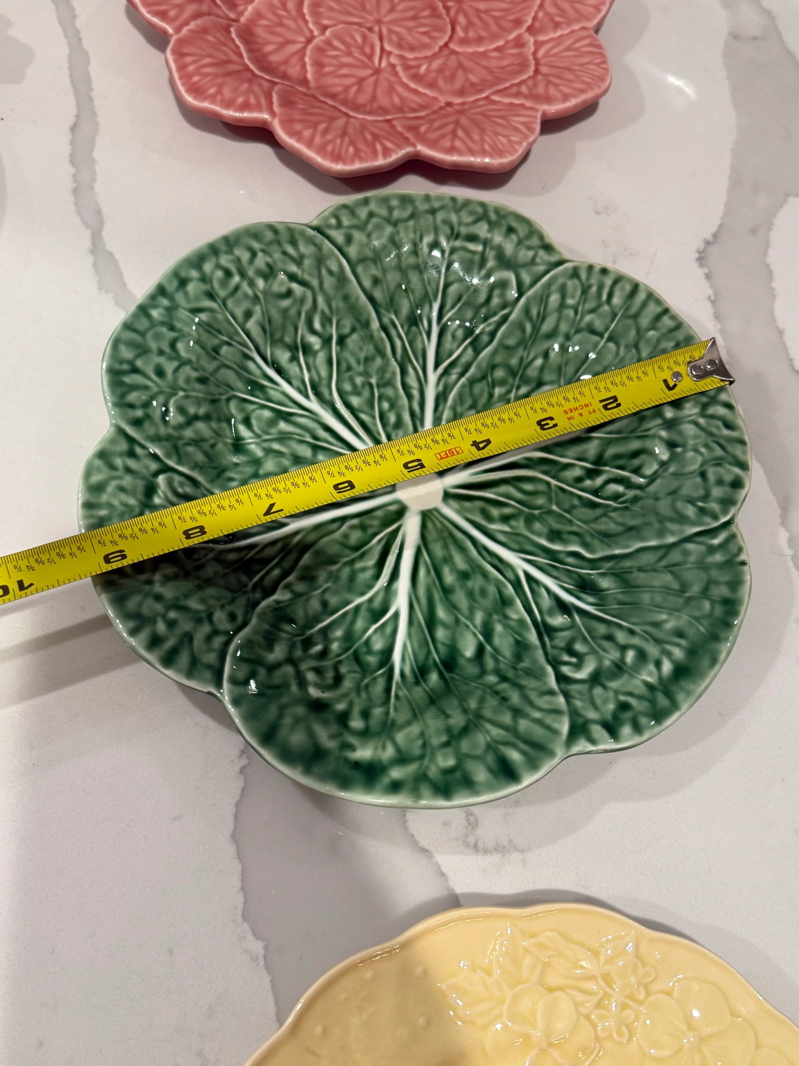 Collection of Five Plates Including Bordallo Pinheiro Cabbage Ware - 2
