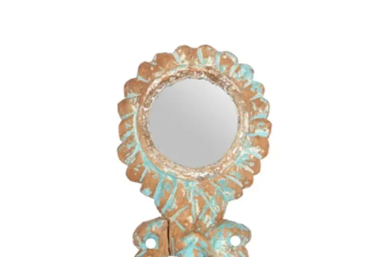 Vintage Carved Hand Mirror - 2