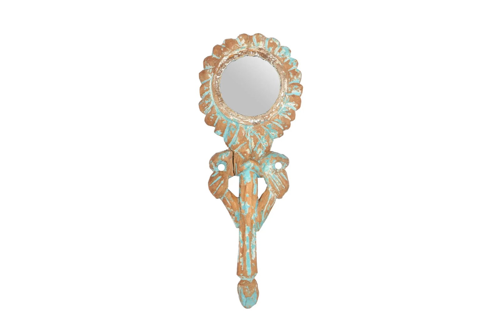 Vintage Carved Hand Mirror - 3