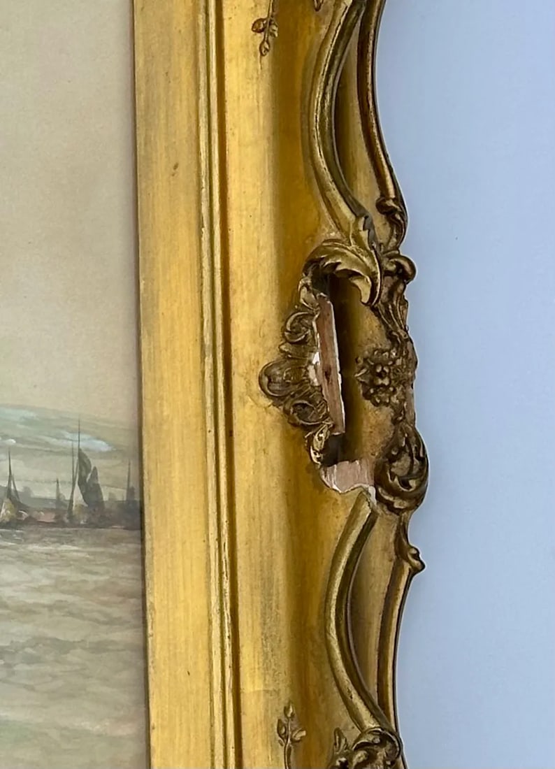 Antique Maritime Harbor Clipper Ship at Sea by Saint Clair Mulholland - 8