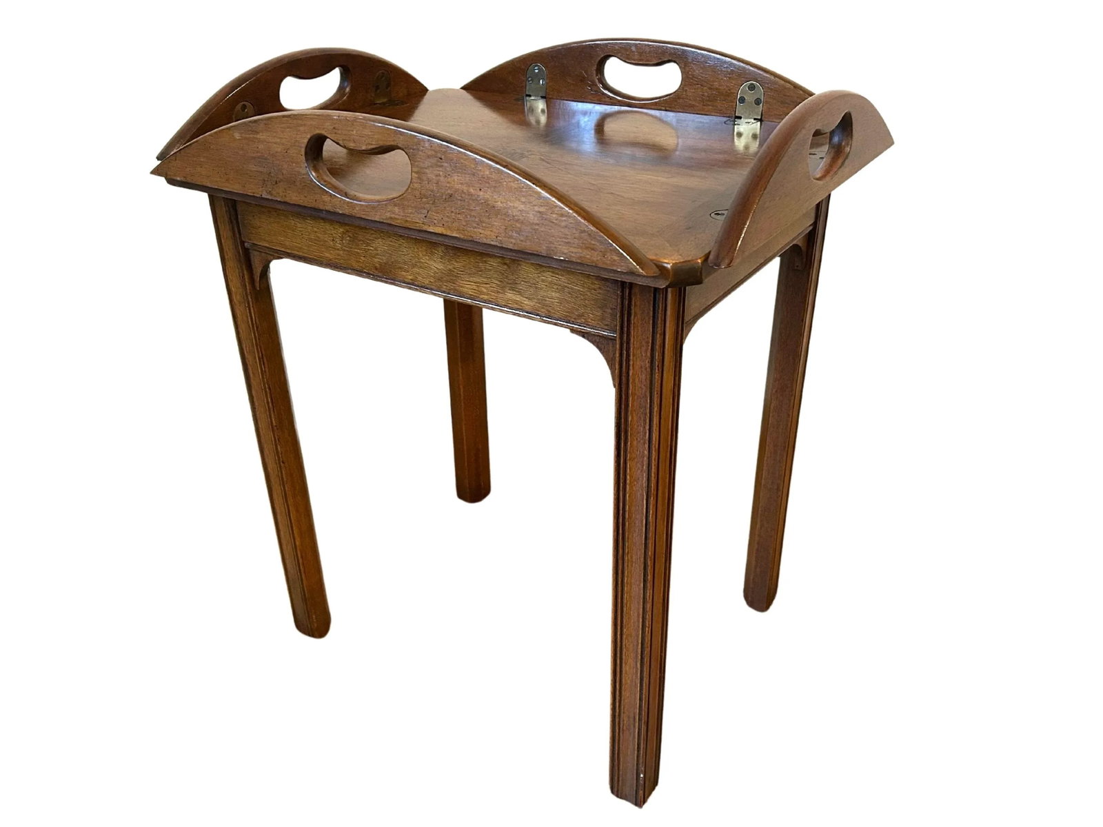 Baker Furniture English Chippendale Campaign Style Butler Tray Table - Removable Top - 4