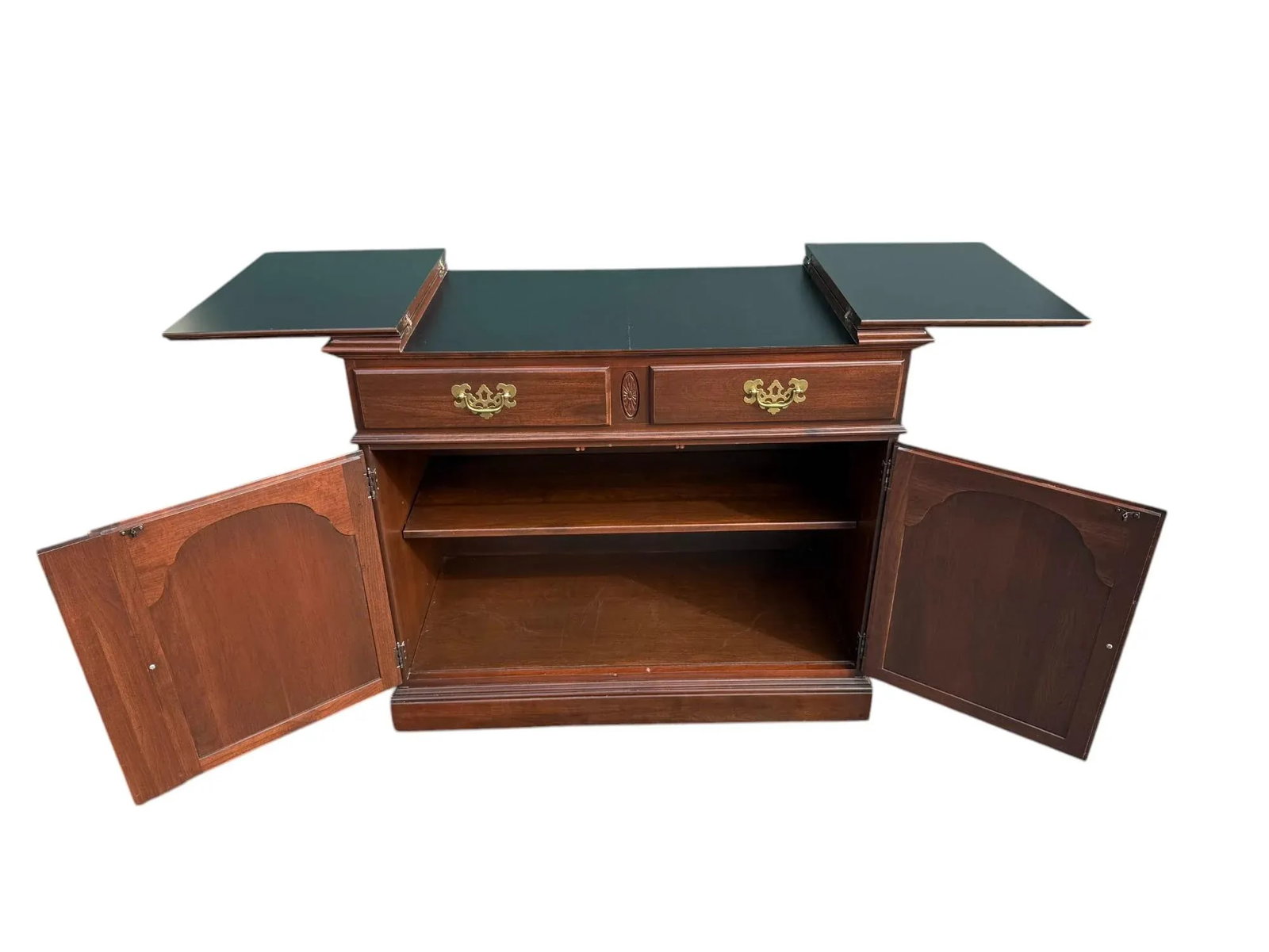 Ethan Allen Georgian Court Cherry Flip Top Rolling Buffet Server - 5