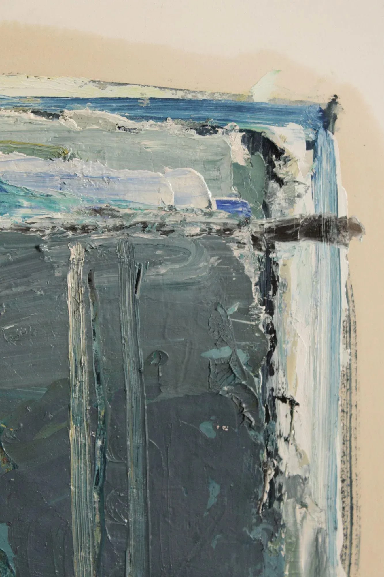 Dee Jenkins Abstract Oil Painting, 'Man on Train' - 10