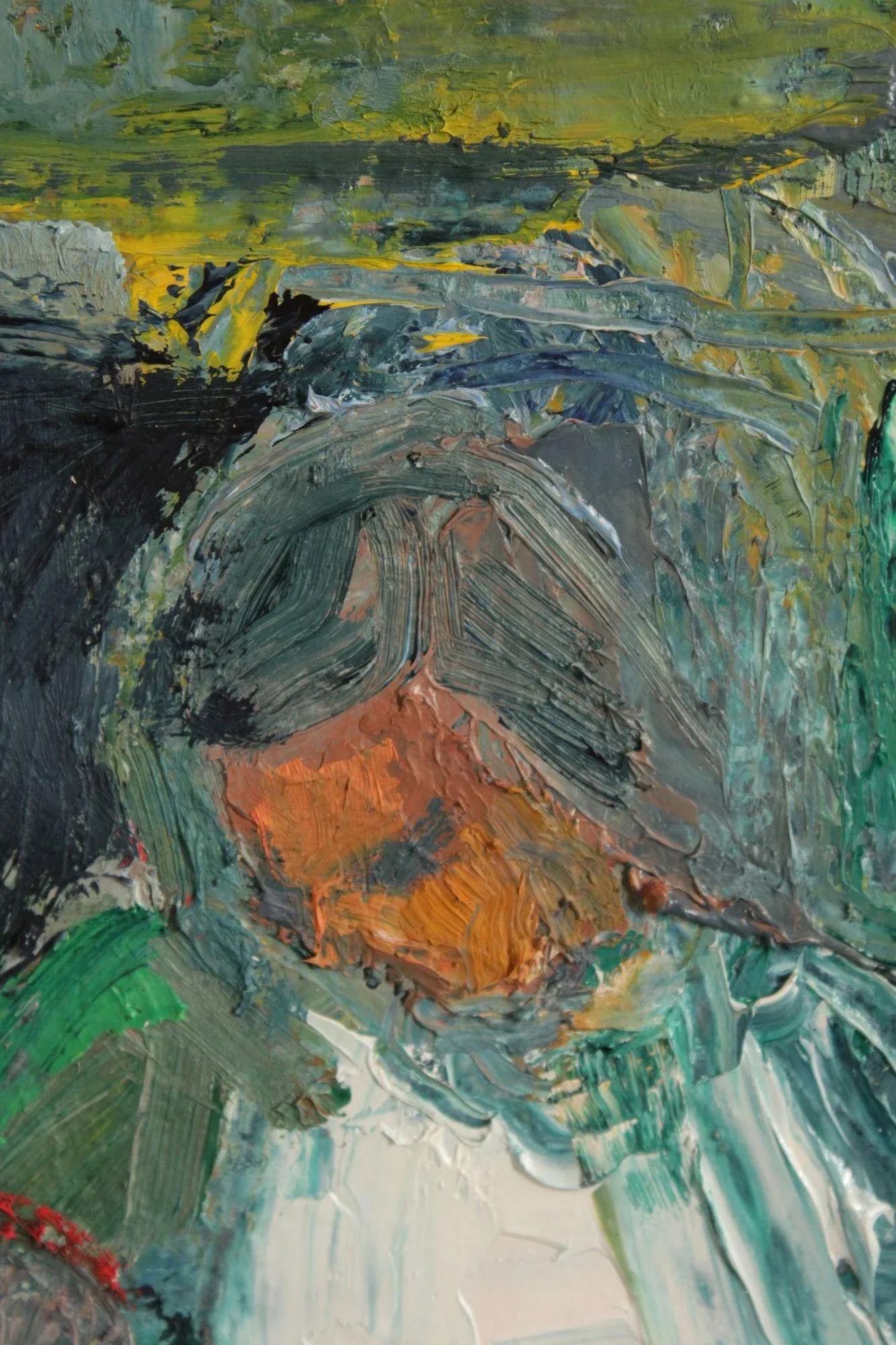 Dee Jenkins Abstract Oil Painting, 'Man on Train' - 11