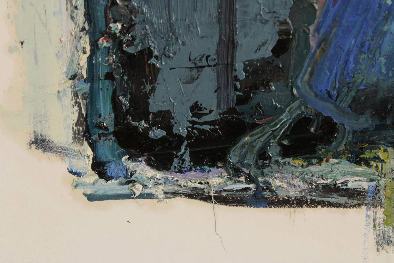 Dee Jenkins Abstract Oil Painting, 'Man on Train' - 12