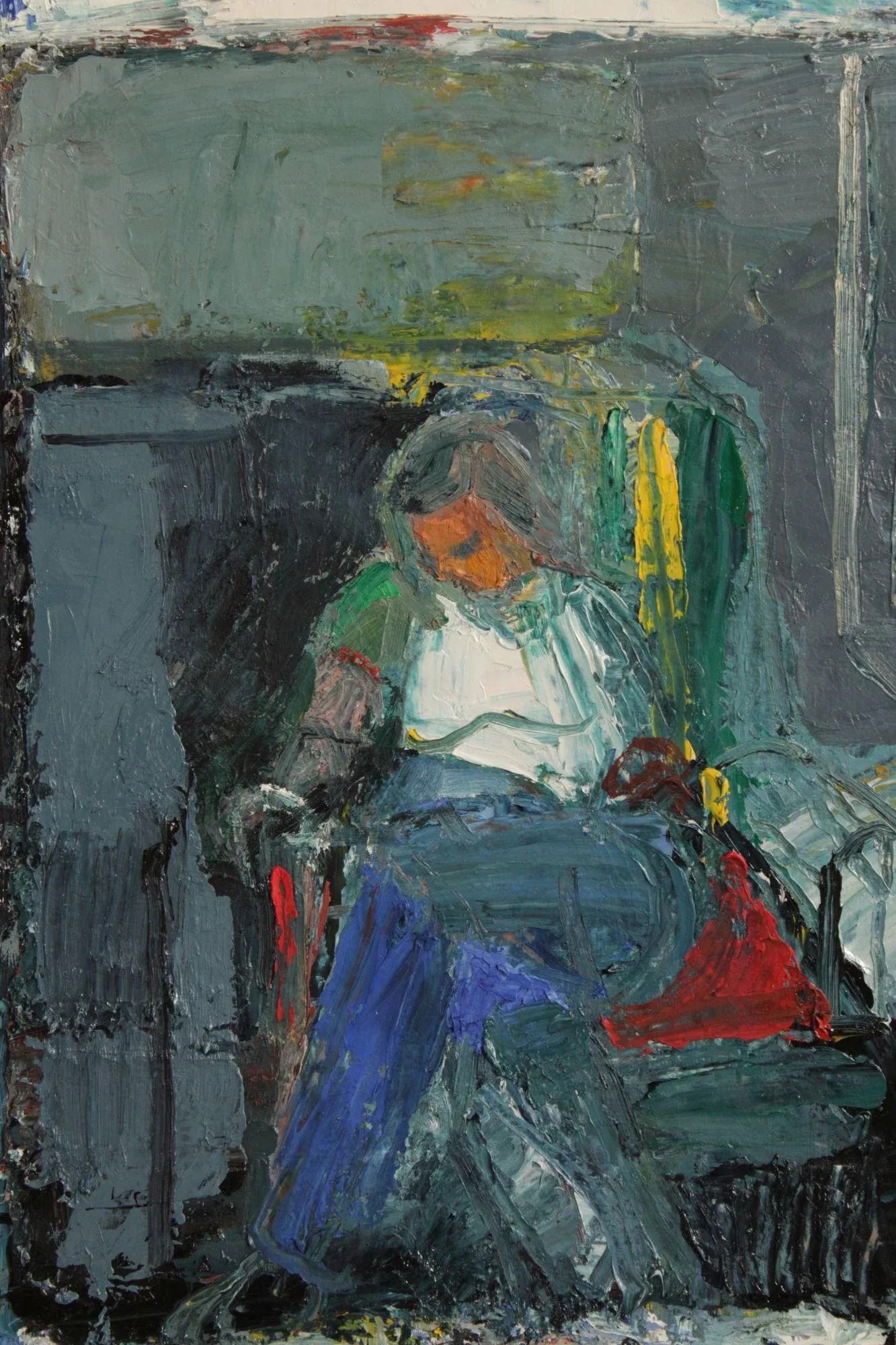 Dee Jenkins Abstract Oil Painting, 'Man on Train' - 5