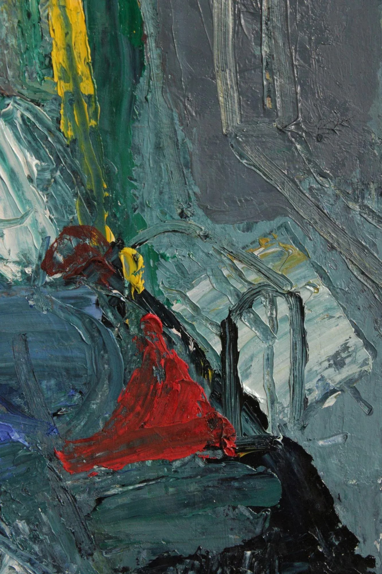 Dee Jenkins Abstract Oil Painting, 'Man on Train' - 7