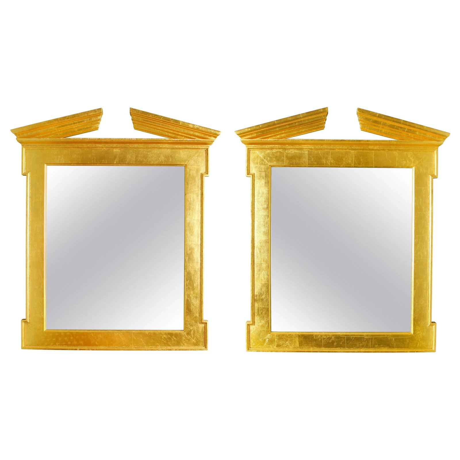 Modern Regency Style Giltwood Mirrors - a Pair - 5