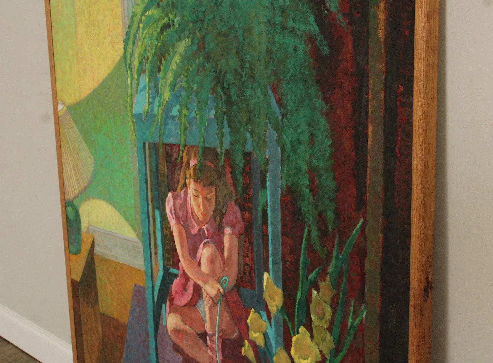 Robert Finch Oil Painting, Girl Under Fern - 6
