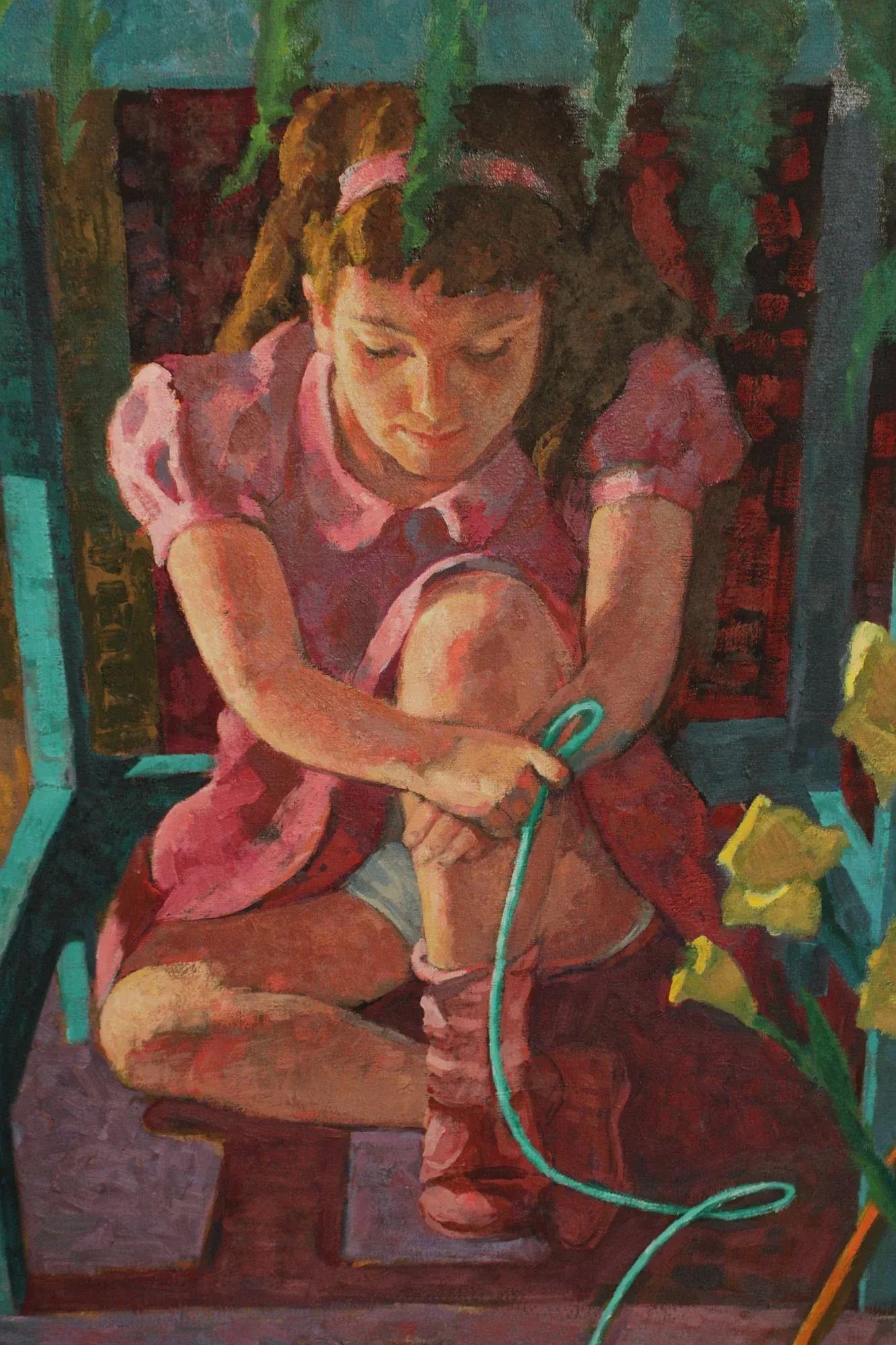 Robert Finch Oil Painting, Girl Under Fern - 8