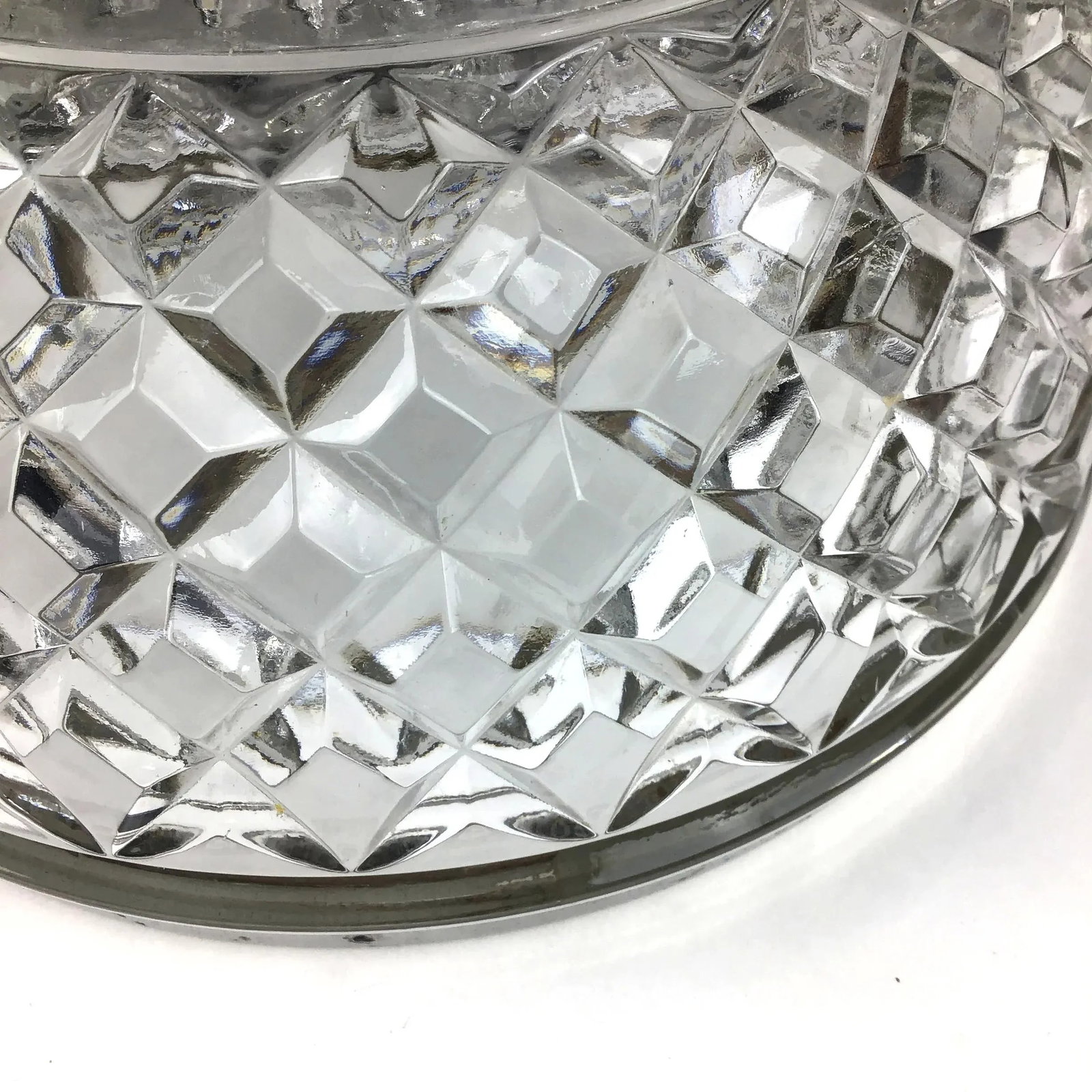 Vintage 1960s Cut Crystal Silver Plate Rim Bowl, Made in England - 10