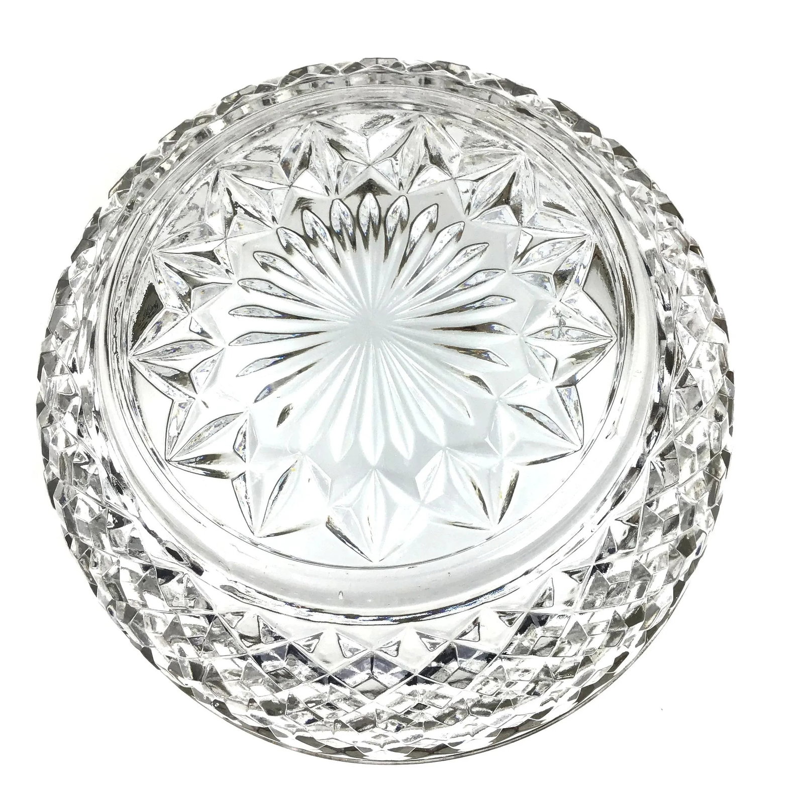 Vintage 1960s Cut Crystal Silver Plate Rim Bowl, Made in England - 6