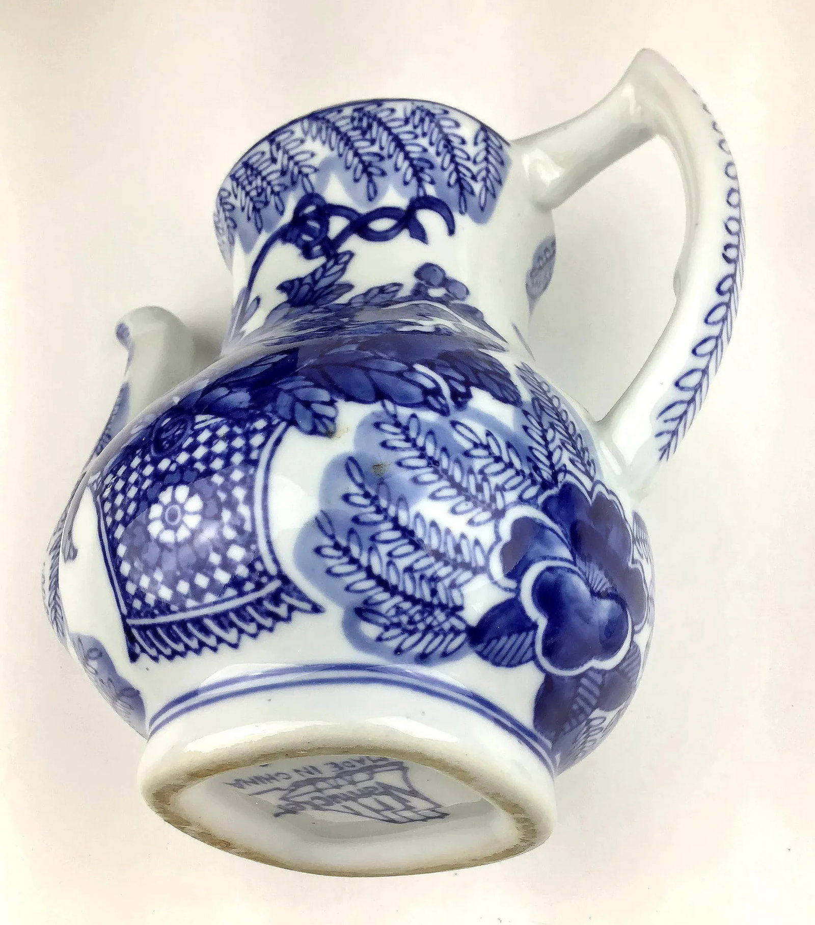 Boho Heavy Blue & White Vintage Chinese Tea Pot - 10