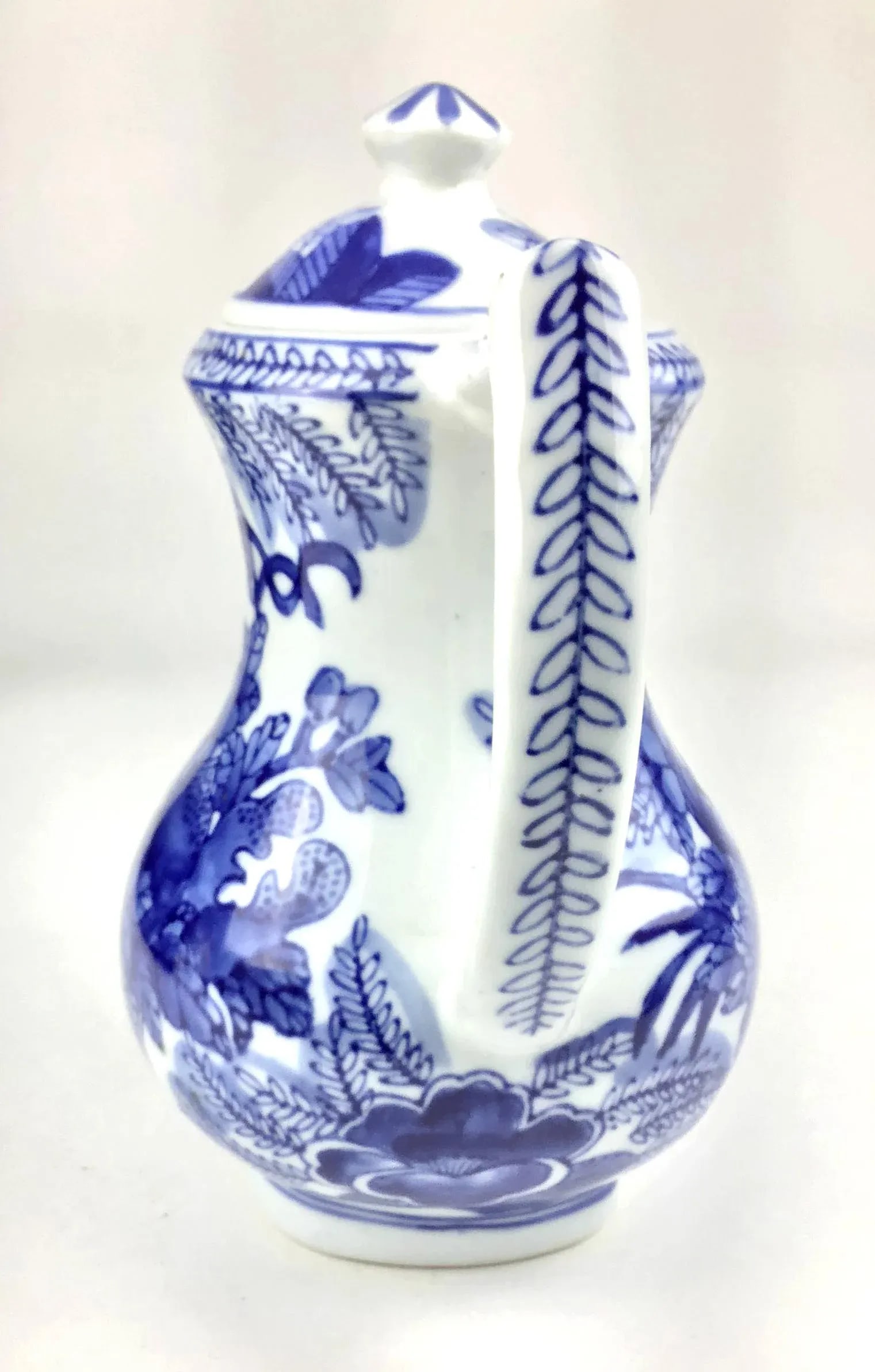 Boho Heavy Blue & White Vintage Chinese Tea Pot - 7