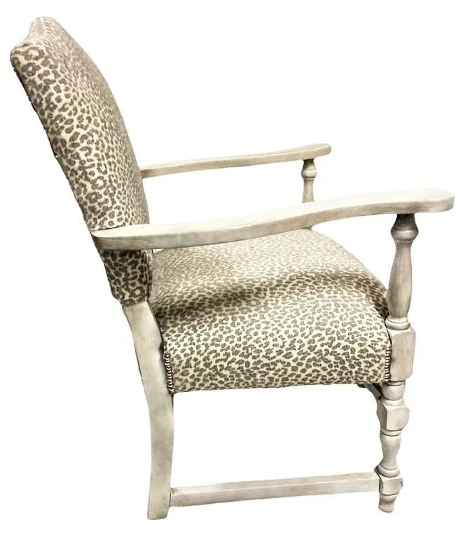 Early 20th Century Spanish Revival Armchair With Textured Kravet Upholstery - 7