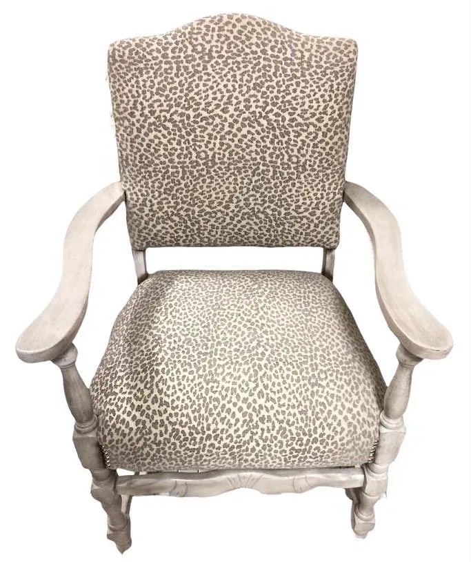 Early 20th Century Spanish Revival Armchair With Textured Kravet Upholstery - 9