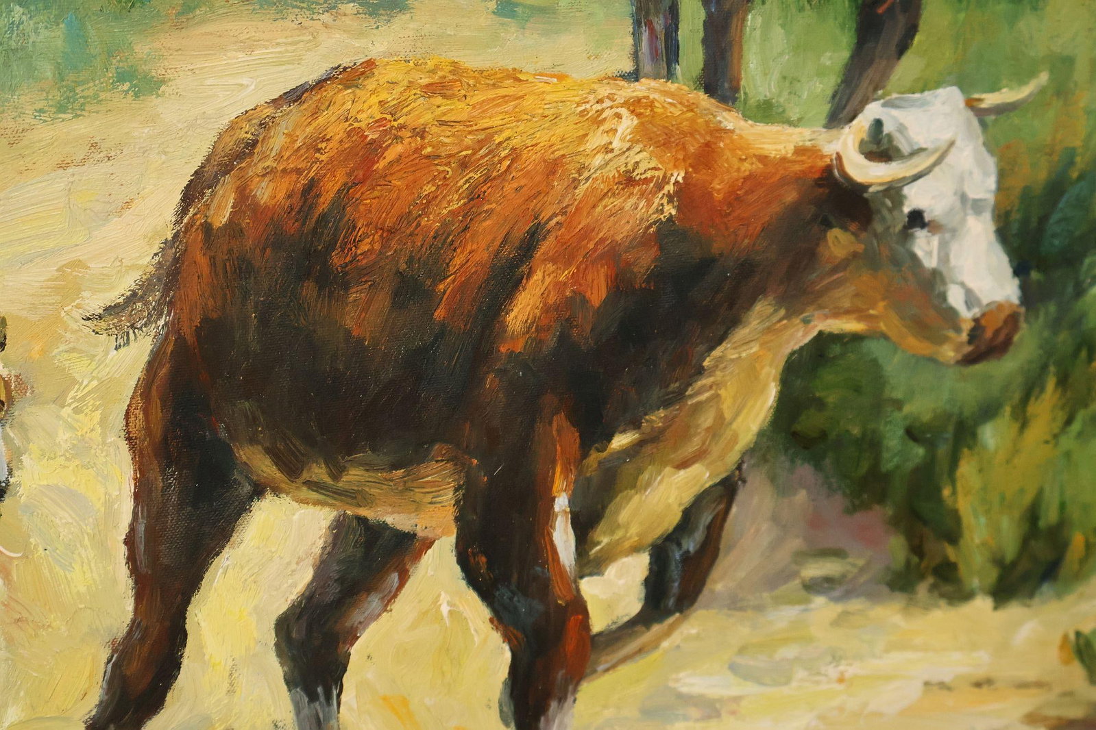 Late 20th Century Western Cowboy on Horse Oil Painting on Canvas 55" x 43" Signed 'S. T. Cesent' in - 17
