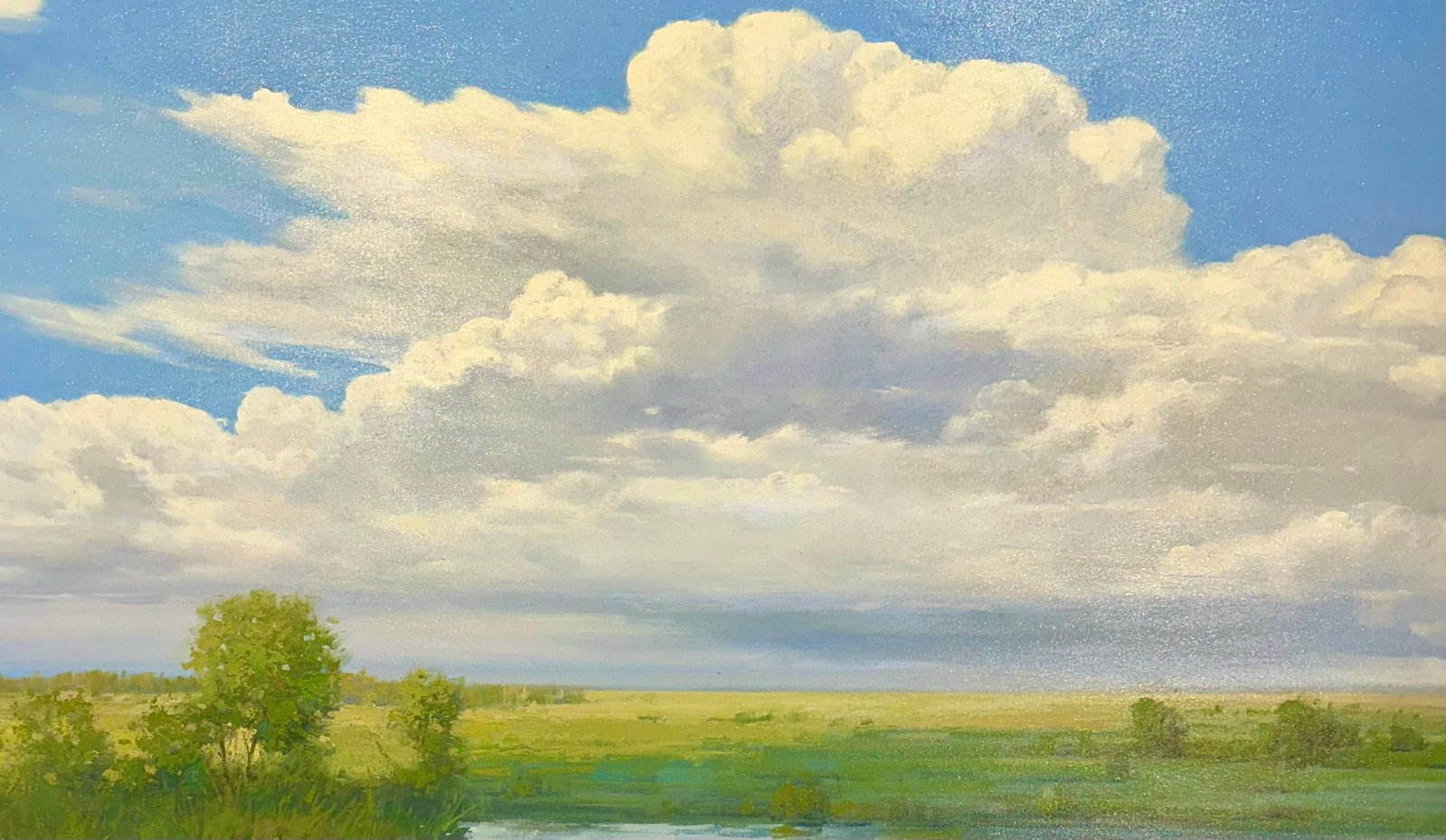 Summer Sky Over the Marsh Original Oil Painting by G. Hodges - 2