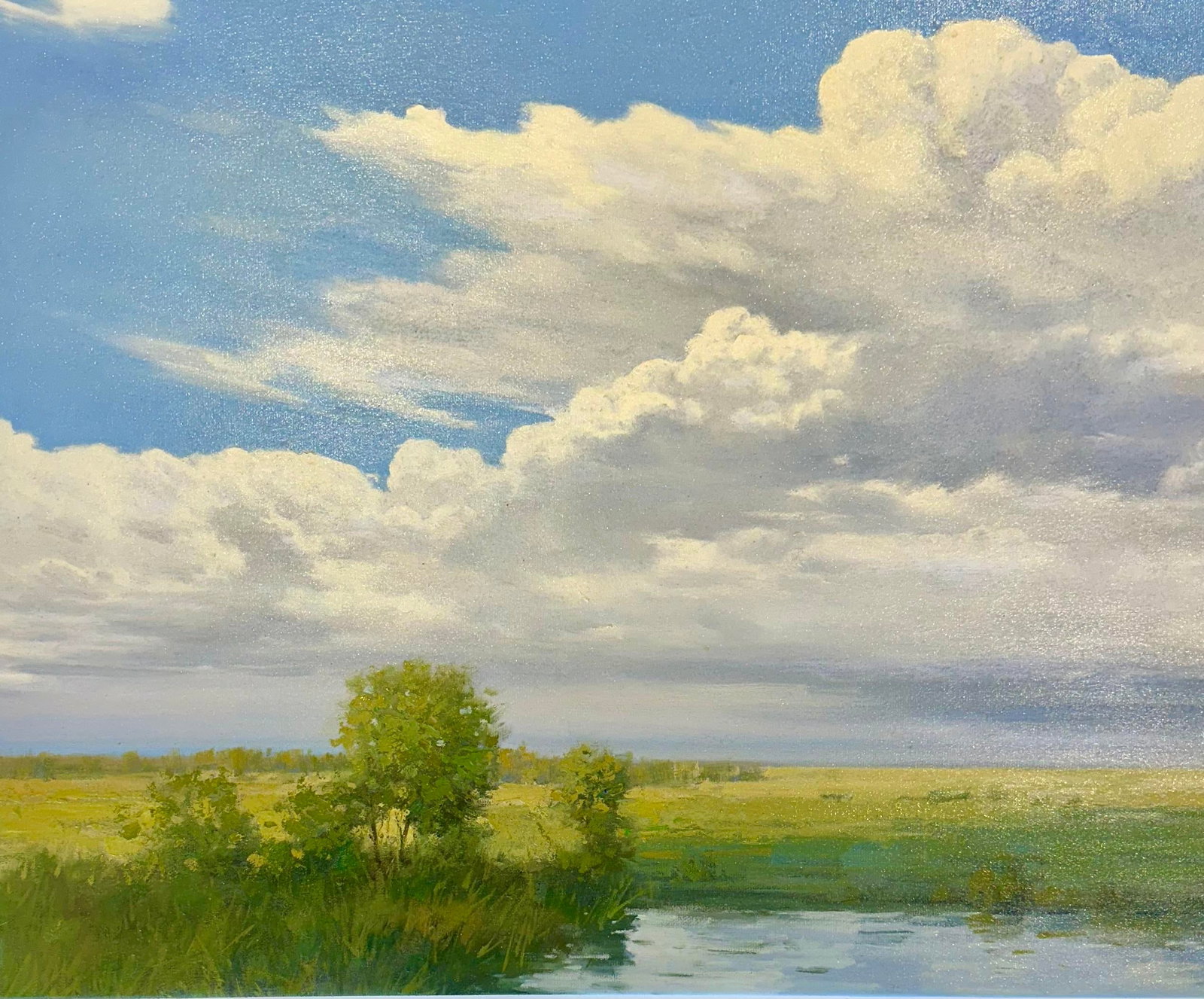 Summer Sky Over the Marsh Original Oil Painting by G. Hodges - 3