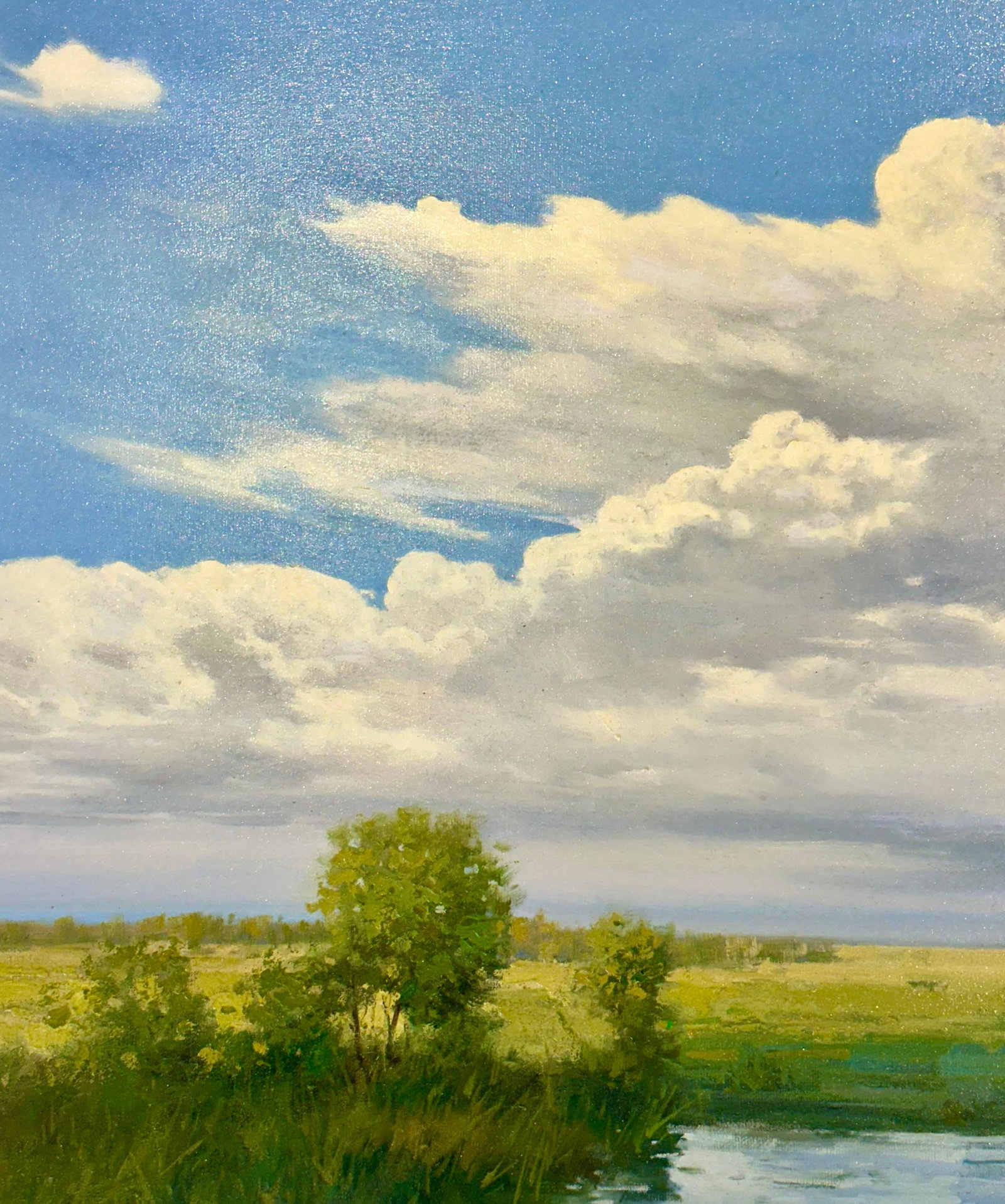 Summer Sky Over the Marsh Original Oil Painting by G. Hodges - 5