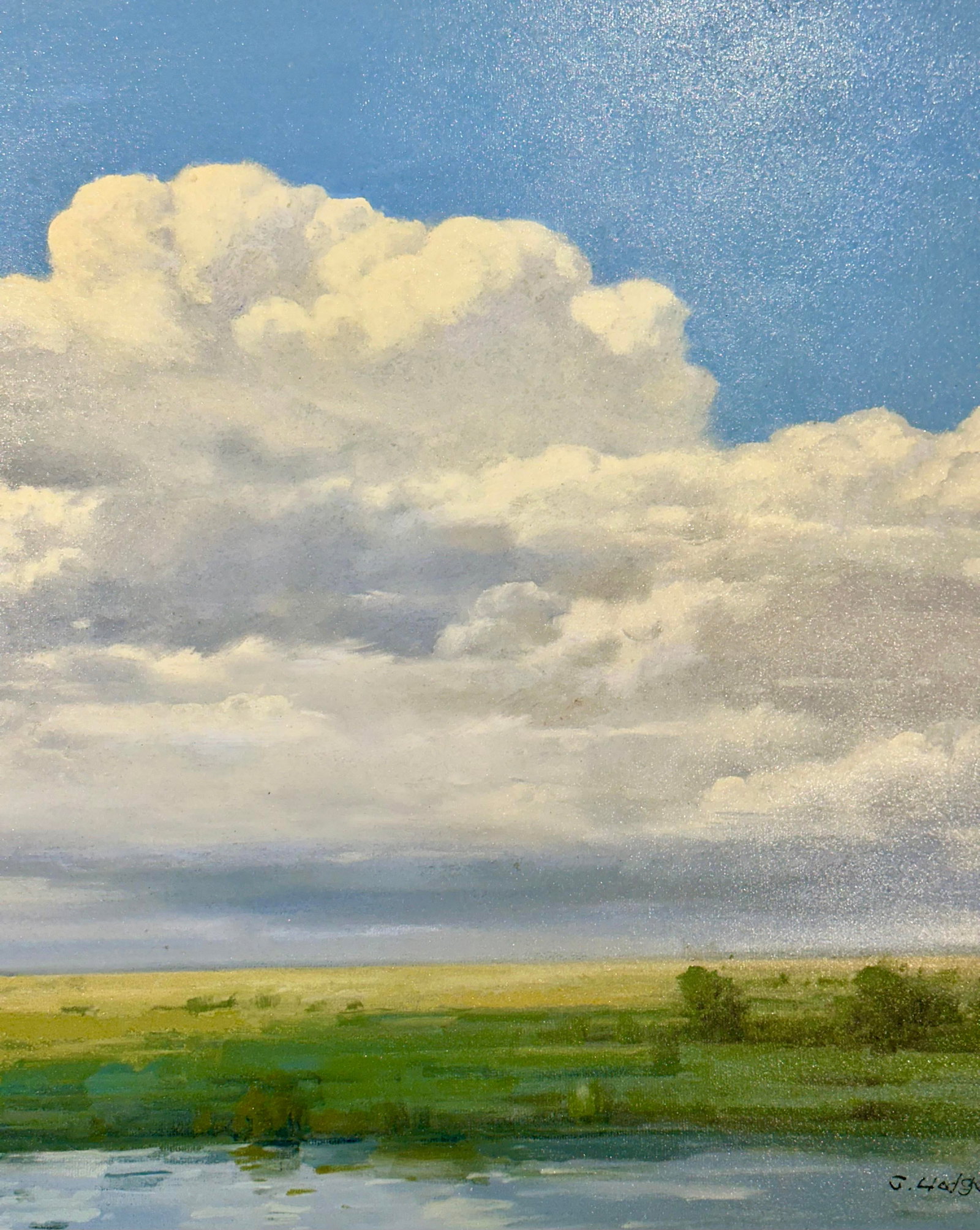 Summer Sky Over the Marsh Original Oil Painting by G. Hodges - 6