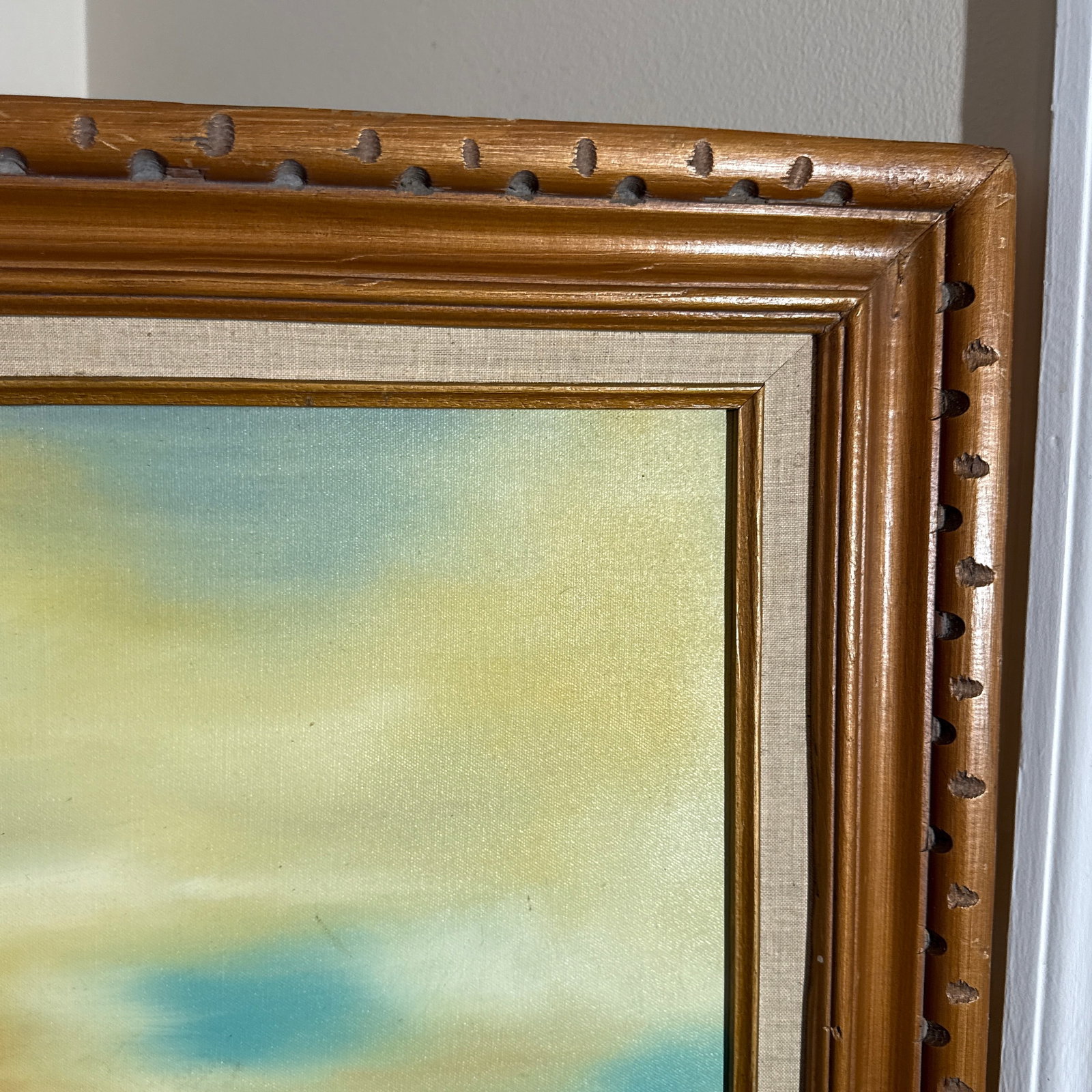 Vintage Western Cowboy Desert Landscape Painting Framed ~ Signed w.m. Steiner - 6