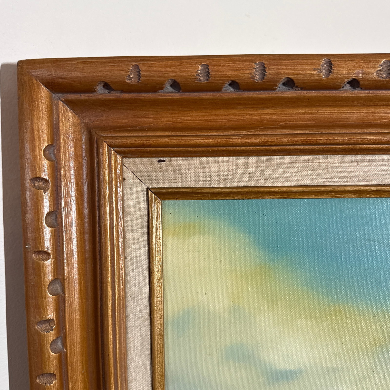 Vintage Western Cowboy Desert Landscape Painting Framed ~ Signed w.m. Steiner - 7