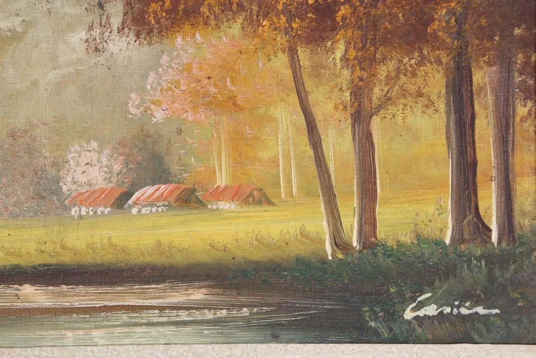 Antique French Provincial Oil on Canvas Painting - 3