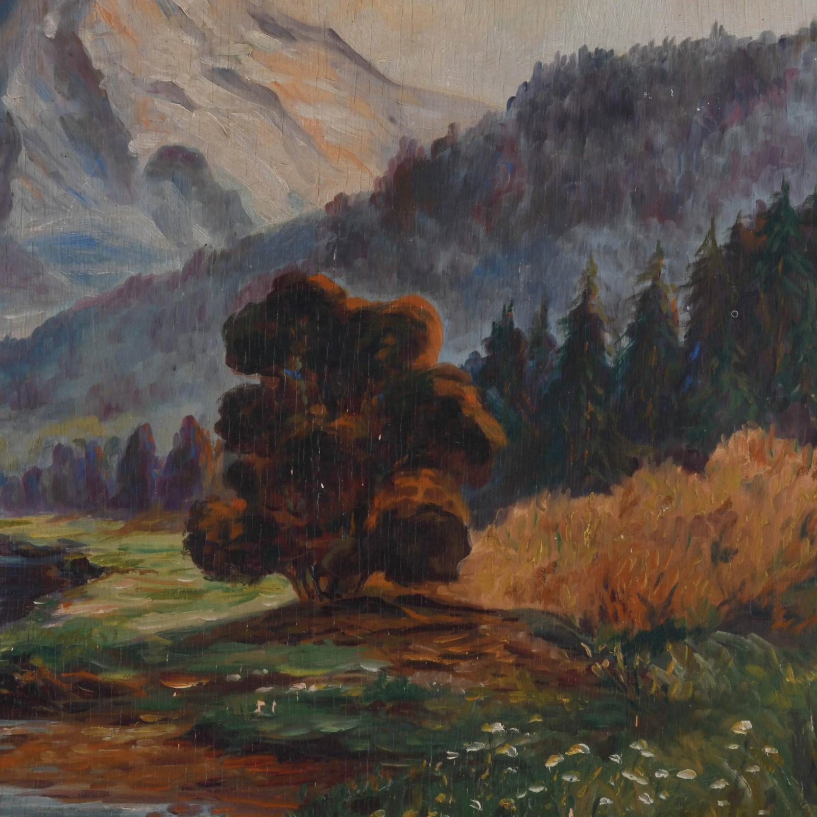 Framed Signed Charles Reiffel "Alpine Serenade" Oil on Wood - 3