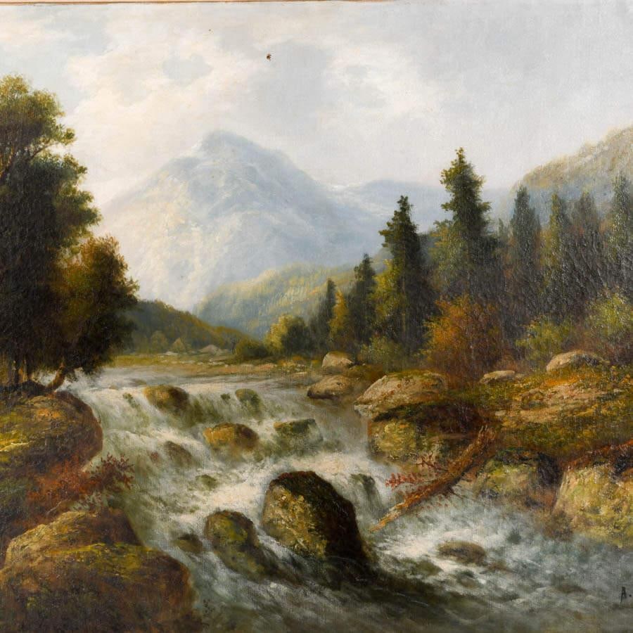 Framed Signed A. Fichtner Roaring River Landscape - 2