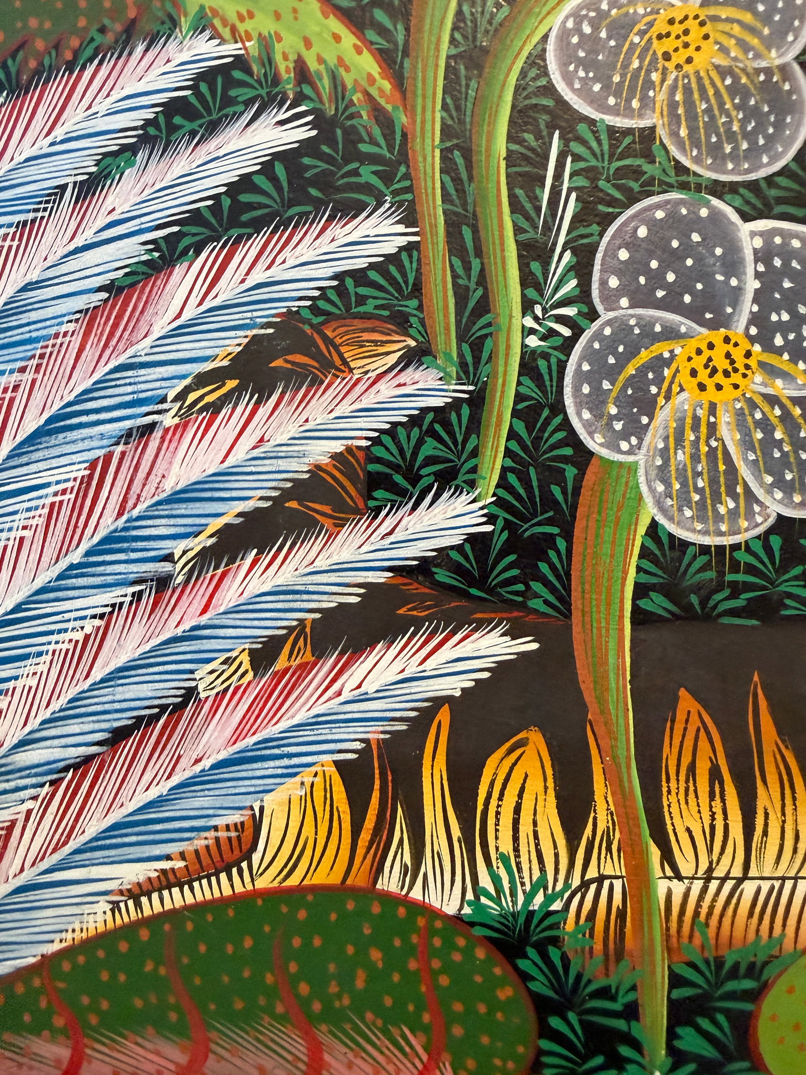 Haitian Folk Art Jungle Scene Painting - 4