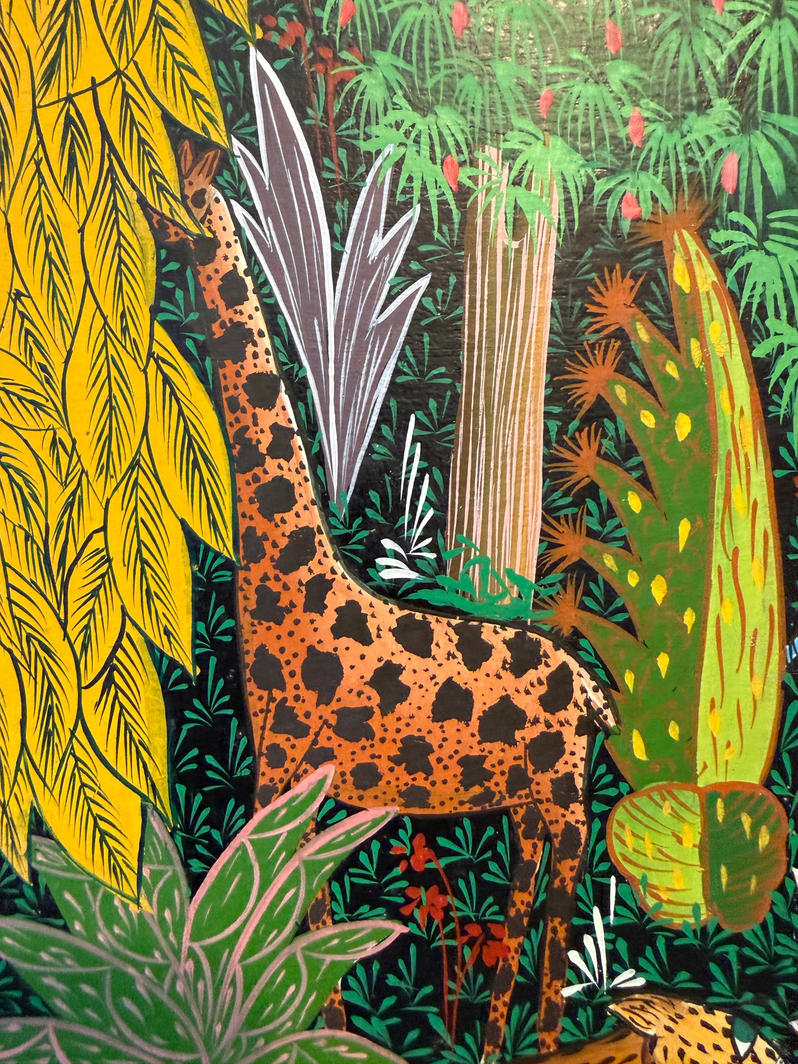 Haitian Folk Art Jungle Scene Painting - 6