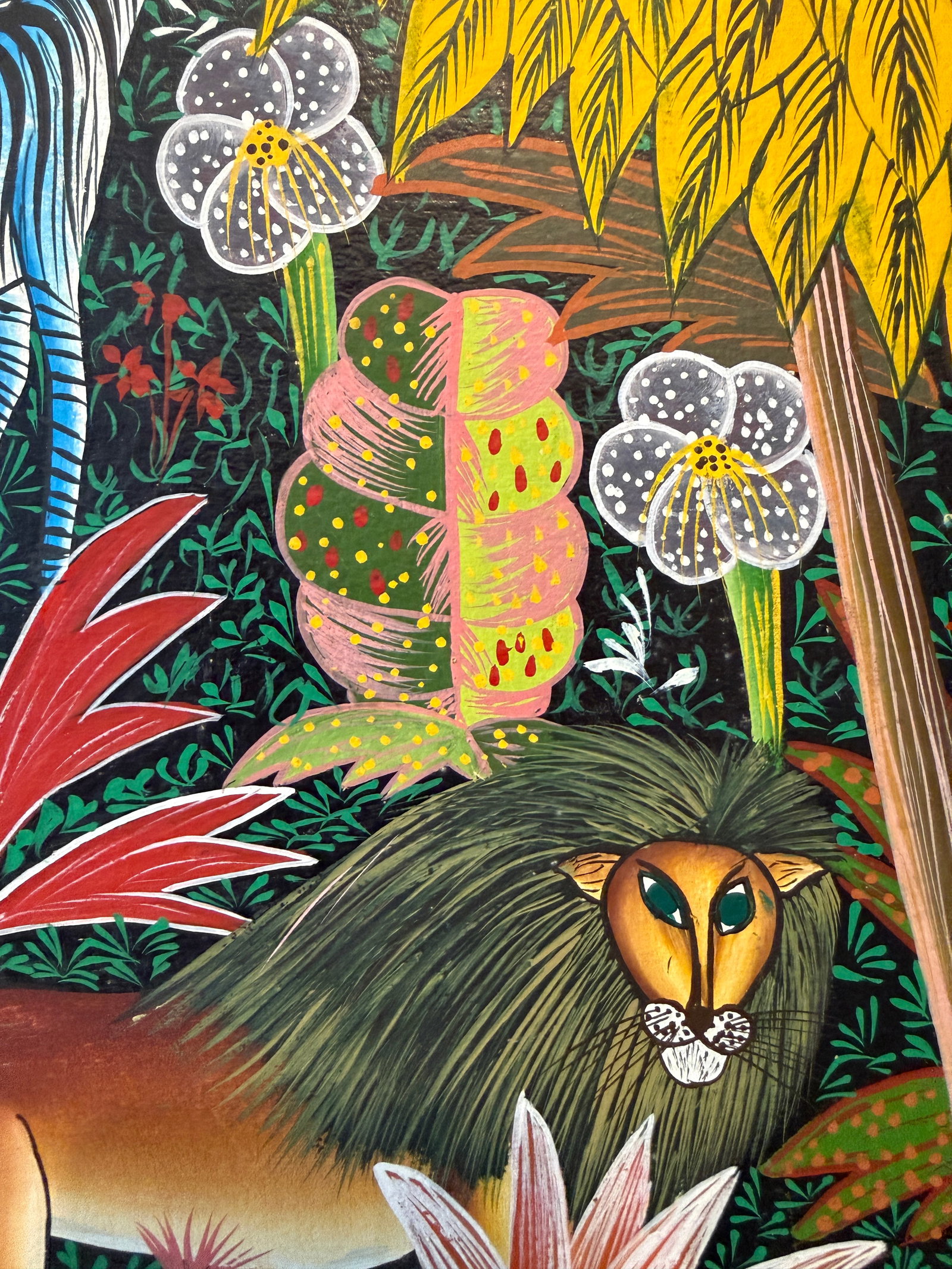 Haitian Folk Art Jungle Scene Painting - 8