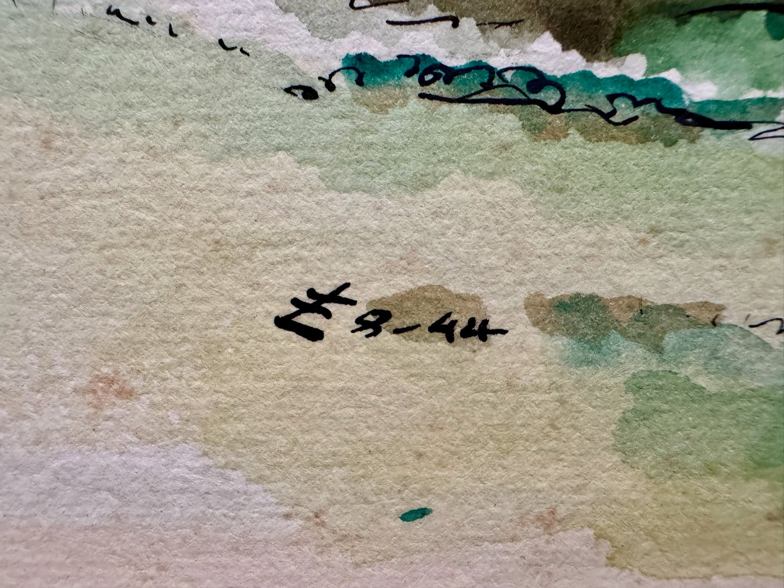 Henry Emil Salloch Original Watercolor on Paper Shenandoah Valley, Va. 1944. - 5