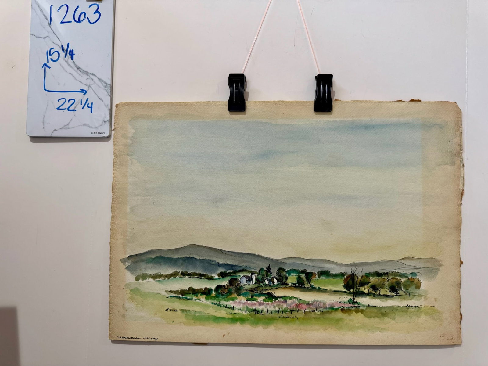 Henry Emil Salloch Original Watercolor on Paper Shenandoah Valley, Va. 1944. - 8