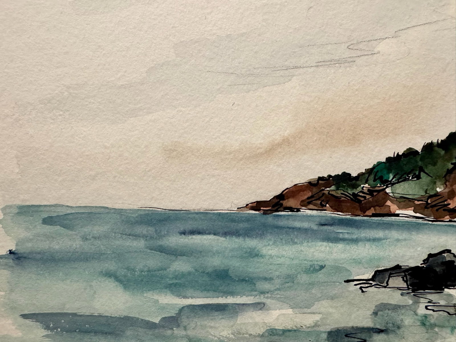 Henry Emil Salloch Original Watercolor on Paper Cape North, Ns, Canada. 1953. - 2