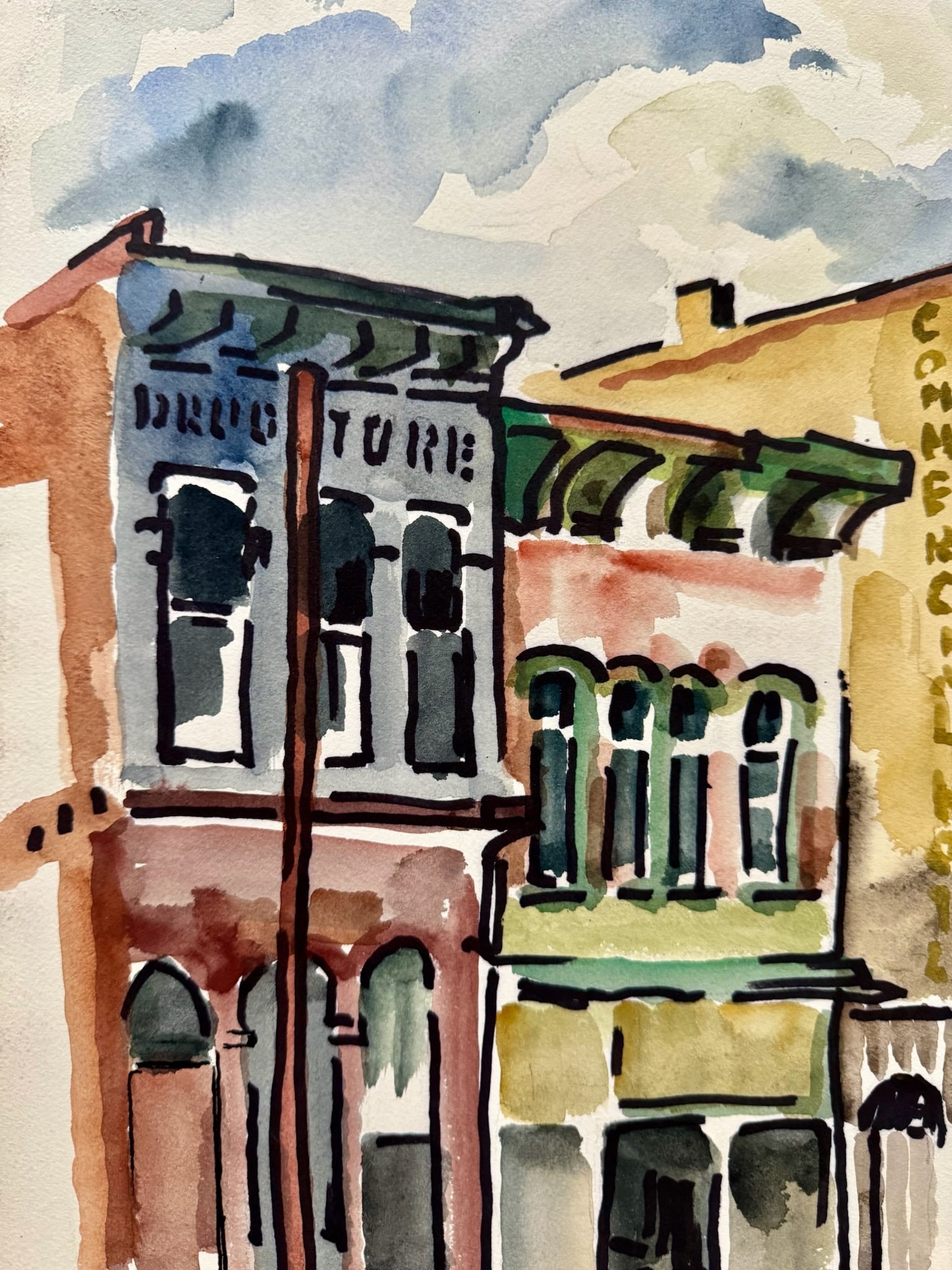 Henry Emil Salloch Original Watercolor on Paper Cicero, Il. 1971. - 2