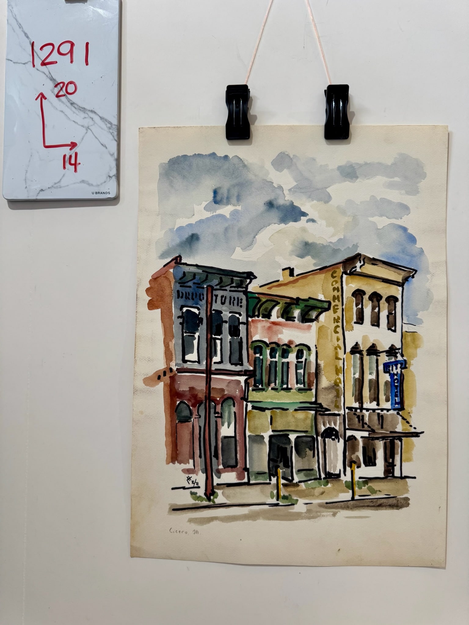 Henry Emil Salloch Original Watercolor on Paper Cicero, Il. 1971. - 7