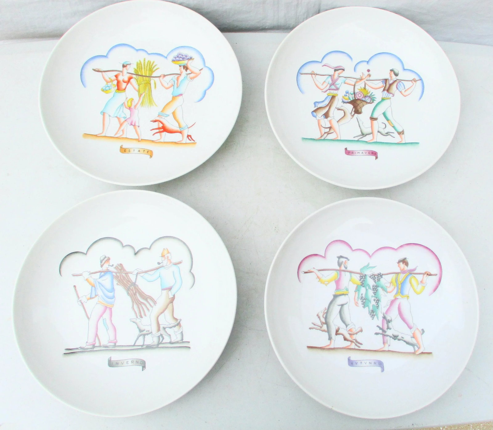 1960s Gio Ponti for Richard Ginori the Four Seasons Plates- Set of 4 - 11