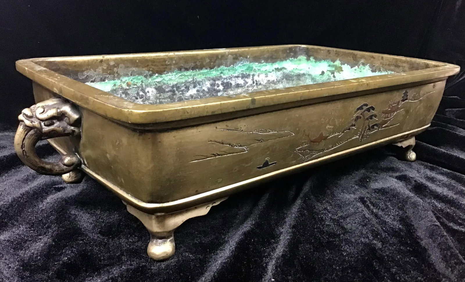 Antique Japanese Bronze Bonsai Planter - 4